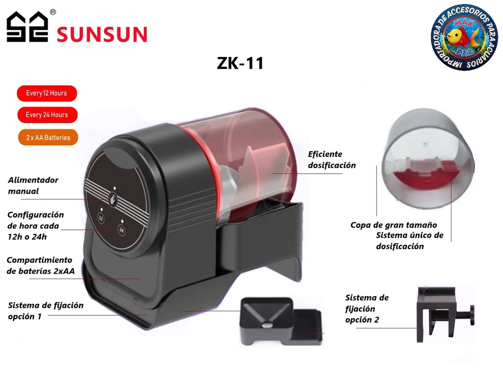 Alimentador Automático  ZK-11  SUNSUN