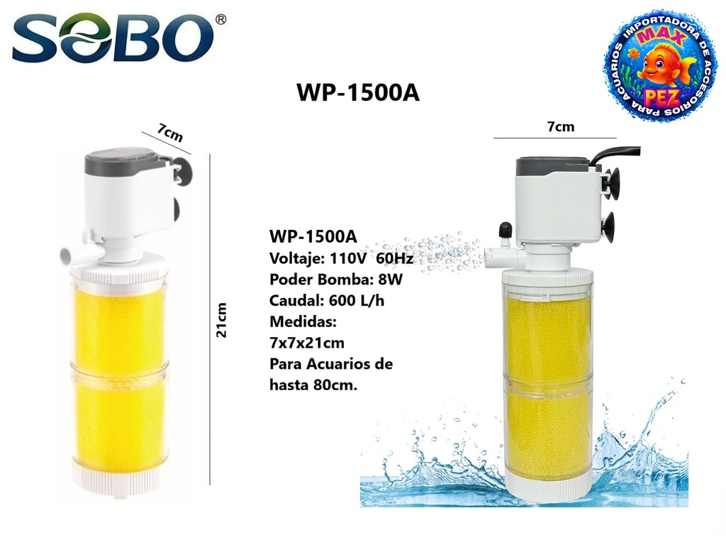 Filtro Sumergible  WP-1500A  SOBO