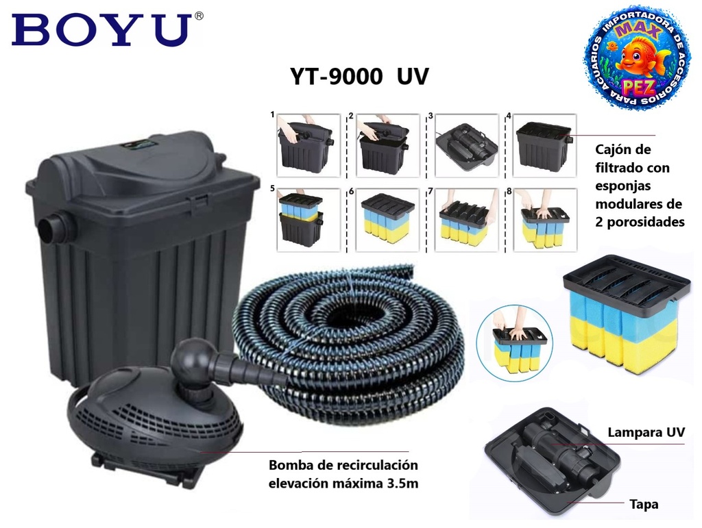 Filtro de Estanque  YT-9000-UV
