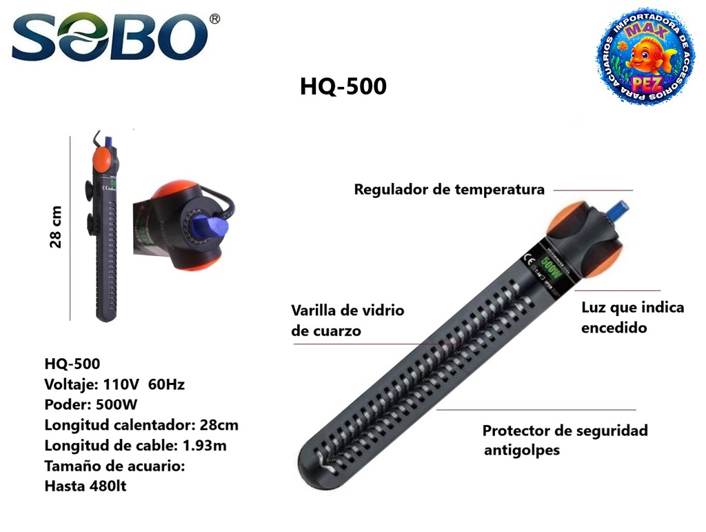 Calentador de acuario  HL-300  SOBO (copia)