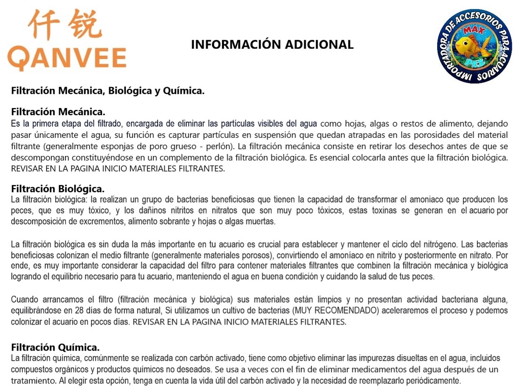 Filtro Pulmón Sumergible  QS-100A  QANVEE