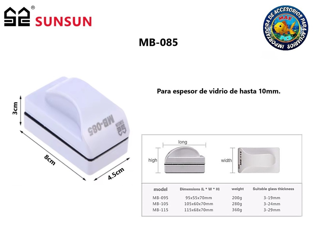 Cepillo Magnético  MB-085  SUNSUN