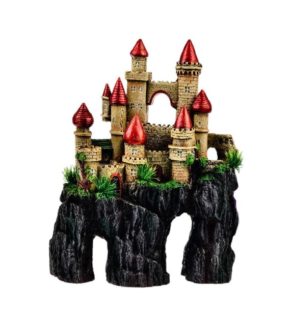 Adorno Castillo sobre Roca Acantilado Puente y múltiples Copas  AQ-112