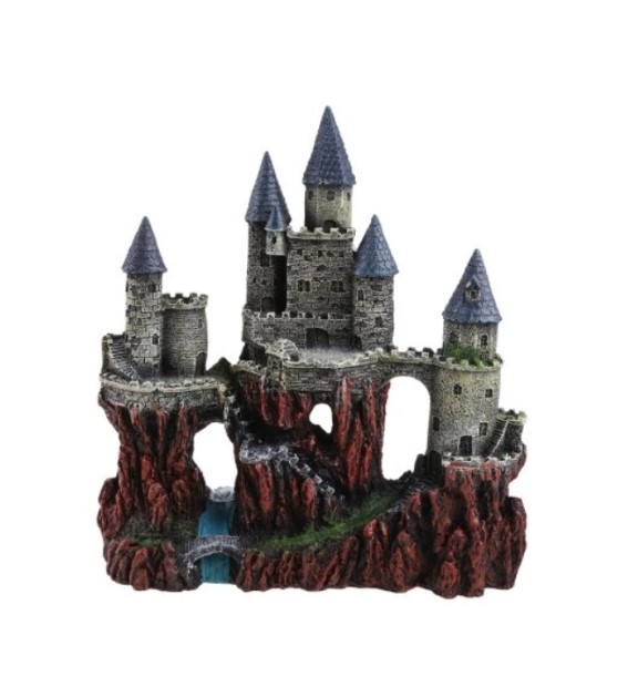 Adorno Castillo sobre Roca Acantilado Escaleras y Escondites  AQ-126