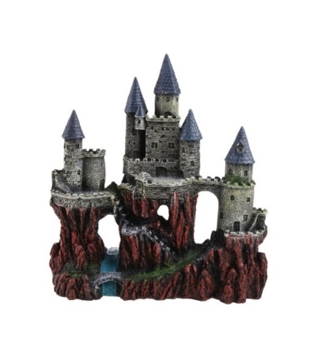 Adorno Castillo sobre Roca Acantilado Escaleras y Escondites  AQ-126